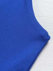 Huskary Women's Sexy Crew Neck Double Lined Seamless Sleeveless Cropped Tank Yoga Crop Basic Tops