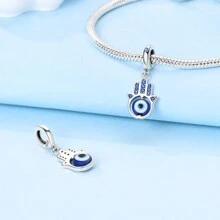 925 Sterling Silver Rotating Eye Pendant, Suitable For Original Bracelet & Necklace, DIY Jewelry Gift - Silver - View 2