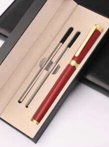 [Customized] High Quality Business Office Ball Pen Set In Gift Box, Includes 2 Refills, Daily Writing, Signing, Gifting For Father's Day, Thanksgiving, Christmas, Birthday, Friends, Relatives, Leaders, Colleagues Back To School