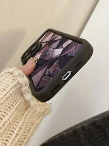 1个几何图案微孔设计保护壳，防震，黑色，兼容 11 Pro Max/12 Pro Max/13 Pro Max/14 Pro Max/15 Pro Max/ 16 Plus/ 16 Pro Max，兼容Galaxy A55/Galaxy A15/Galaxy S24 Ultra，兼容Redmi、OPPO、Realme、vivo、Infinix、Honor、MOTO、、，国际版，非国内版。 - 黑色 - View 3
