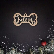 1 Stück personalisierte Haustier-Pfotenmuster-Text Hängedeko, Hunde-Pfoten-Hängedeko, Katzen-Schlüsselanhänger, Knochen-Schlüsselanhänger, personalisierte Hängedeko mit Namen, personalisierte Hänge-Ornamente mit Namen, Weihnachtsgeschenk, personalisierter Holzartikel, Schlüsselanhänger, Anhänger, geflochten, Holz, Glocken, das perfekte Geschenk für sie