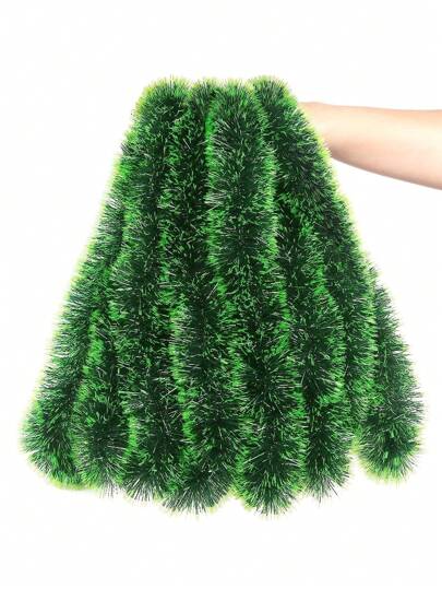 MEHELANY Guirlanda de Natal de plástico (5/3/1 peças), 2 metros de altura, planta artificial para decoração natalina, guirlanda artificial verde-escura, guirlanda artificial de Natal verde-escura, decoração realista com cores vibrantes, guirlanda de plástico para árvore de Natal, fita decorativa para pendurar em festas, hotéis, ambientes internos e externos (material plástico).