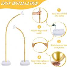 2pcs Gold Balloon Arch Stand Kit, Free Bending Shape Balloon Column Stand With Base, Half Arch Balloon Stand For Floor, Ideal For Wedding Birthday Valentines Decorations
