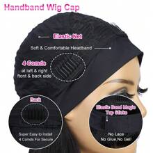 Headband Wig Human Hair Deep Wave Curly Headband Wig None Lace Front Wigs Human Hair Glueless Curly Headband Half Wigs For Women 200% Density Natural Color