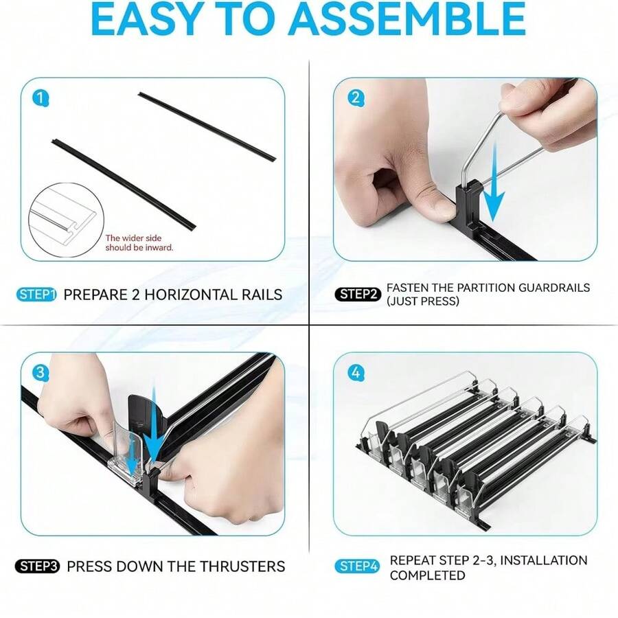 Canned Beverage Push Rack Drink Organizer Dispenser Spring Push