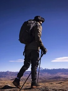 2 pièces Bâtons de randonnée pliables légers en alliage d'aluminium avec amortissement des chocs, télescopiques et réglables pour hommes et femmes. Convient pour la randonnée, l'alpinisme, le camping, le trekking, la marche, le ski de fond et le ski. Avec accessoires pour embouts.