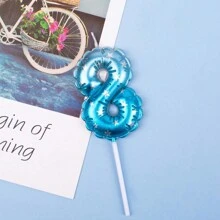 Blue Balloon Shaped Digital Birthday Candle Plugin Baking Cake Candle Decoration Decoration