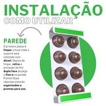 Wall Mounted Organizer Holder Compatible With Up To 8 D Gusto Coffee Capsules - 黑色 - 查看 4