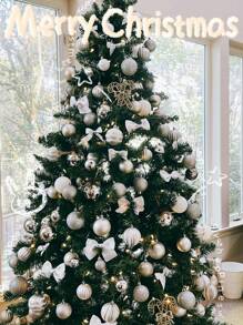 44 szt. - ozdoby świąteczne w kształcie kuli, srebrne i białe, zestaw ozdób świątecznych i kwiatów świątecznych do dekoracji choinki, nietłukące się, wiszące kule świąteczne do dekoracji domu na imprezę świąteczną