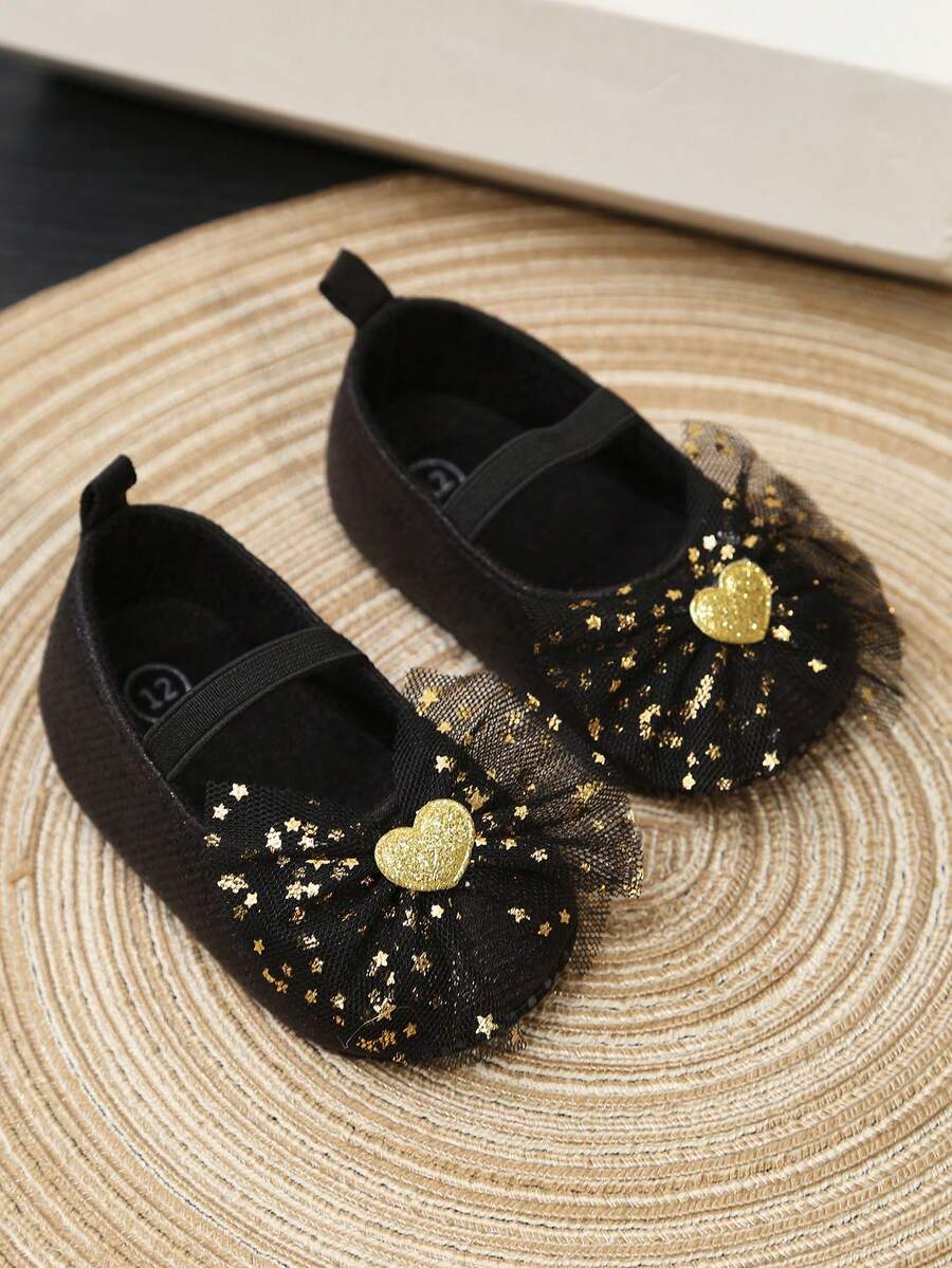 Black Infant Shoes Lace Glossy Princess Shoes Bow Infant Infant Girl