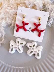 2pcs Dog Balloon Clay Cutters | Christmas Polymer Clay Cutter | Winter Polymer Clay Cutter | Clay Earring Cutters | Jewelry Making | Polymer Clay Tools - White - View 5