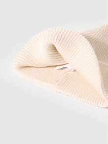 1pc Fashionable Classic Acrylic Knit Beanie Hat, Warm And Solid Color Versatile Ski Cap - Solid Color Knitted Beanie - View 5