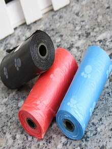 6pcs Animal Paw Print Large Capacity Pet Trash Bags - Black - View 4