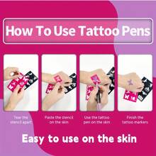 5/10pc, Neebol Body Mark Temporary Tattoo Markers For Skin, Tattoo Pen Cool Color Collection With Foil Tattoo Stickers And Template Stickers, Flexible Brush Tip, Multicolor Paint For DIY Makeup, Holiday Gift Ideas - Nhiều màu - Xem 4