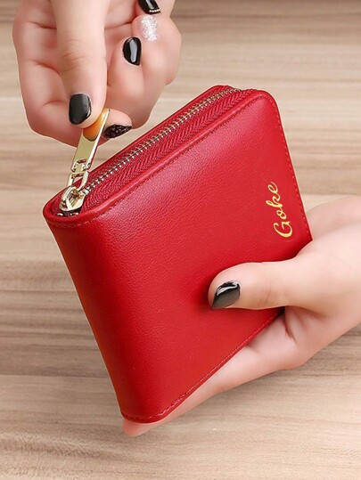 1pc Women Zipper Wallet New Fashion Multi-Card Slots Large Capacity Short Style Wallet For Female Student Christmas Gifts Gift Thanksgiving Vintage For Women Wallet Purse Wallet Small Wallet