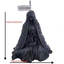 Nến thơm Halloween Witch Scented hình dạng nữ pháp sư bí ẩn ngồi hình dạng người phụ nữ nến trang trí - màu đen - Xem 5
