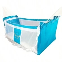 Portable Baby Crib Hammock Moses Basket With Mosquito Net - Màu xanh ngọc lam - Xem 1