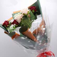 20 件装圣诞包装纸雪花麋鹿透明包装纸苹果礼品鲜花包装玻璃纸 - 白色 - 查看 6