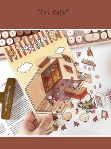 Self-Made Library, Sunshine Greenhouse Infeel.Me Open Series PET Stickers Cute Cartoon Planner DIY Scenery Decor Stickers - Multicolor - View 8