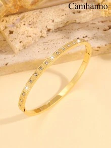 Camhanno 1/2/3/4/5 Chiếc Vòng Tay Bằng Thép Không Gỉ Vàng Sang Trọng Và Thanh Lịch, Nhiều Kiểu Vòng Tay Đơn/Kết Hợp, Tay Nghề Thủ Công Tinh Tế, Trình Bày Hoàn Hảo, Thích Hợp Để Đeo Hàng Ngày, Đeo Đi Tiệc - Vàng - Xem 20