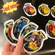 逼真的假爆炸手榴弹玩具，充气自动爆炸道具，堵嘴和缓解压力的爆竹蛋，适合男孩 - 彩色 - 查看 8