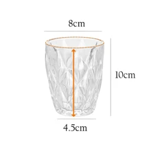 Jogo 6 Copos Vidro Diamond 270ml Linha Premium Luxo Copos Reforçados Vidro Grosso Água Suco Drinks Mesa Bar Elegante
