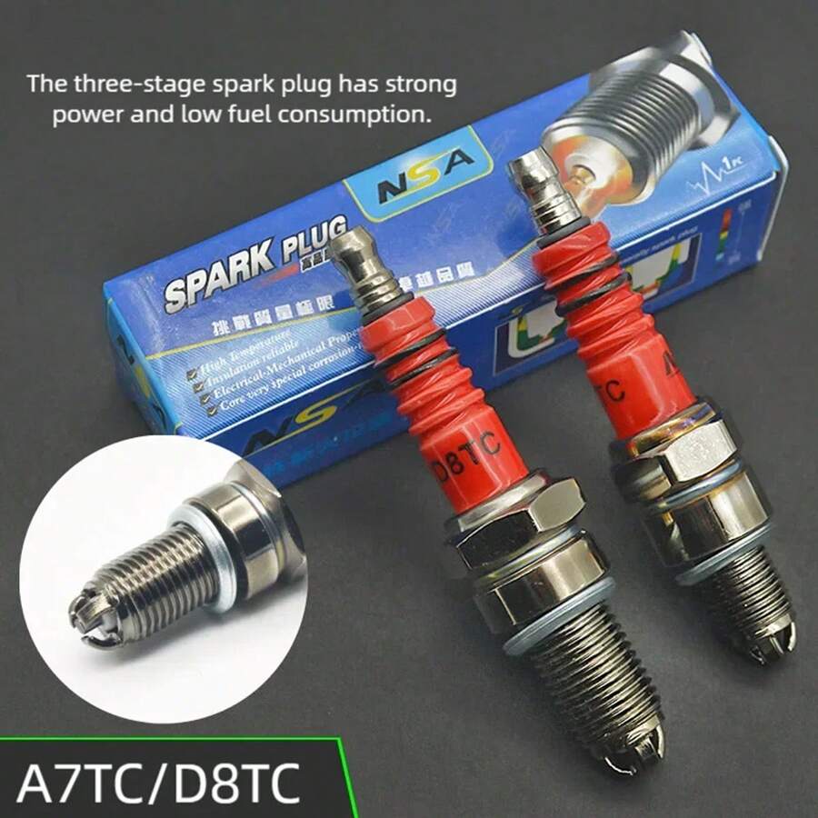 摩托车火花塞，适用于 110/125cc A7TC 和 D8TC 3 爪轻便摩托车