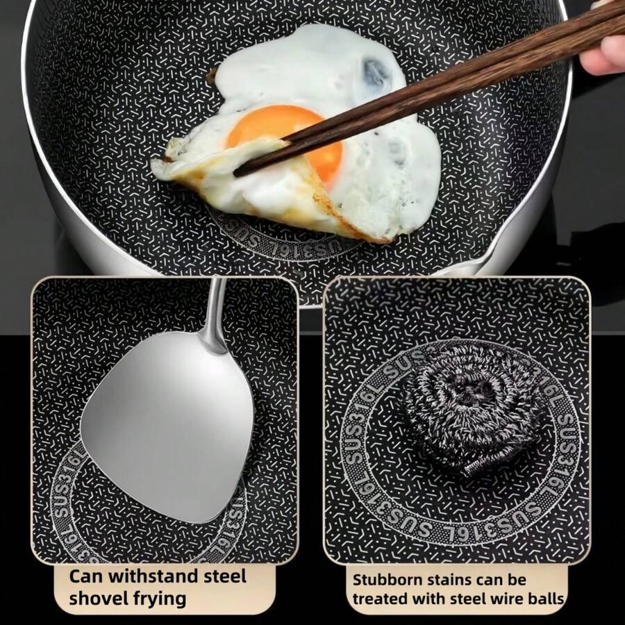 Japanese Style Snow Pan 316 Stainless Steel Milk Pan, Glass Cover