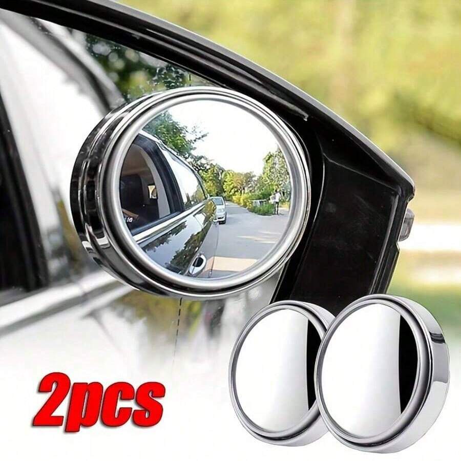 2 Gương tròn nhỏ, kính độ nét cao, gắn trên ô tô, có thể điều chỉnh xoay 360 độ, hỗ trợ quan sát điểm mù khi lùi xe - Nhiều màu - Xem 1