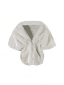 1 pieza Elegante chal de novia de mujer de piel sintética larga para cubrir, accesorio de ropa para mantener el calor