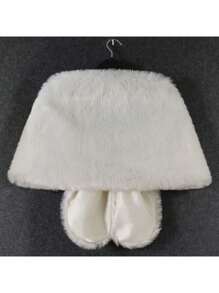 1 pieza Elegante chal de novia de mujer de piel sintética larga para cubrir, accesorio de ropa para mantener el calor