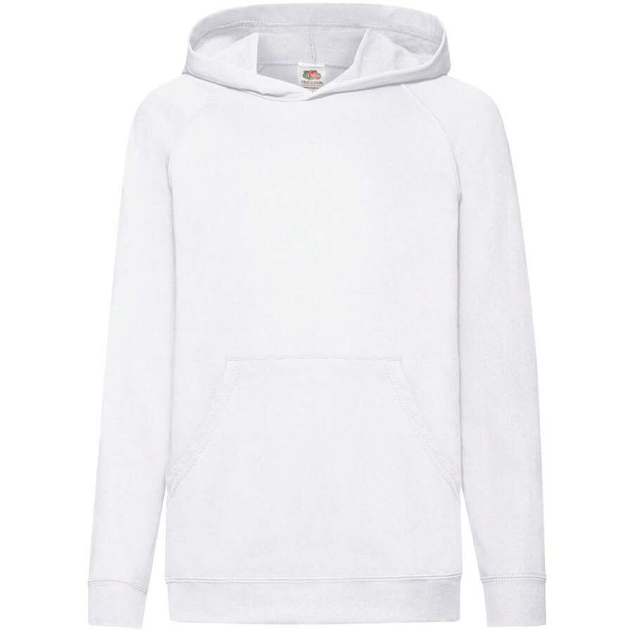 Fruit of the Loom Childrens Unisex Lightweight Hooded Sweatshirt / Hoodie (White) - White - View 1