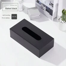 1pc Countertop Tissue Box, Stainless Steel Facial Tissue Dispenser, Napkin Holder, Can Be Placed On Countertop Or Wall-Mounted, For Living Room, Dining Room, Bathroom, Bedroom, Home Essential - Available In Glossy, Brushed, Black, Gold Home Bathroom Decor Bathroom Organizer Summer Back To School