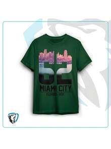 Unisex T-Shirt With Miami Print - 綠色 - 查看 1