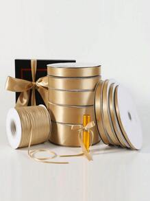 Miliocry Champaign Gold Solid Satin Ribbon, 25 Yards Craft Fabric Ribbon For Gift Wrapping Floral Bouquets Wedding Party Decoration - Ribbon - View 1