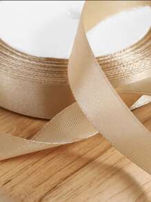 Miliocry Champaign Gold Solid Satin Ribbon, 25 Yards Craft Fabric Ribbon For Gift Wrapping Floral Bouquets Wedding Party Decoration - Ribbon - View 5