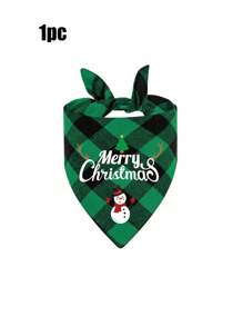 1/2 Pcs Christmas Triangular Scarf, Bib, Pet Party, Family Members, Pet Scarf, New Year Celebration, Christmas Tree Decoration, Napkin