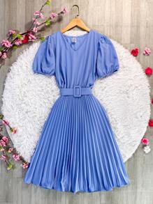 Women Dresses - 淺藍色 - 查看 1