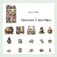 1 Gói 30 Tờ Nhãn Dán Chủ Đề Cuộc Sống & Nhân Vật Cổ Điển Cho Sổ Lưu Niệm, Sổ Kế Hoạch, Album Ảnh, Nhãn Dán Trang Trí PET - Nhiều màu - Xem 13