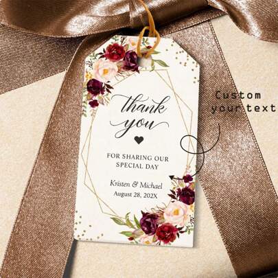 100pcs Custom Delicate Wedding Welcome Gift Tags Emerald Greenery Wedding Welcome Gift Tags Custom Wedding Favor Tags, Custom Personalized Thank You Gift Tags For Weddings, Birthday, Bridal Shower,Multi-Functional, Ornamental,Reusable,Exquisite,Stylish,High-Quality,Colorful,Modern,Custom,Personalized,Unique,Ideal Gifts For Him,Ideal Gifts For Her,Boyfriend,Dad,Girlfriend,Mom,Family,Friends,Tea Room,Home,Garden,Office,For Anniversaries,For Valentine's Day,For Mother's Day,For Birthdays,For Father's Day,For Graduation,For Weddings,For Housewarming,Customized Wedding Crafts,Chic Autumn,Xmas Decoration, Autumn Home Refresh