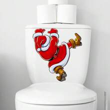 Juego de pegatinas navideñas autoadhesivas para decoración navideña, adecuadas para baños, inodoros, bañeras, ventanas, puertas, etc.