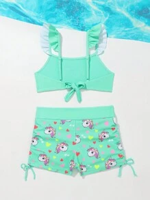 WD VEST Kids Bikini: The Magic Of Unicorns And The Sweetness Of Hearts 2024 - I3037 - màu xanh lá - Xem 2