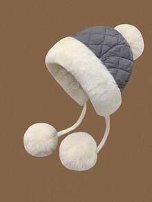 1 chiếc mũ trượt tuyết Unisex, mũ trùm tai chống lạnh kiểu Y2K, mũ len cách nhiệt đa năng thường ngày ngoài trời mùa đông, thích hợp để đi làm - mũ dệt kim - Xem 11