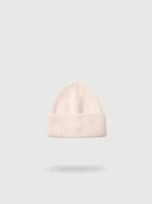 1pc Fashionable Classic Acrylic Knit Beanie Hat, Warm And Solid Color Versatile Ski Cap - Solid Color Knitted Beanie - View 2