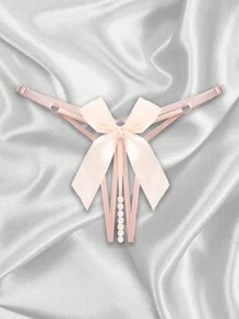 1件定制圣诞女士性感串珠丁字裤内衣，尺码可调节，适合女性，派对穿着 - 彩色 - 查看 2