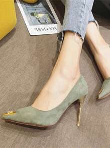 2 件装皮鞋配件金属套女士高跟鞋鞋头保护器防踢套尖头隐形装饰 - 彩色 - 查看 5