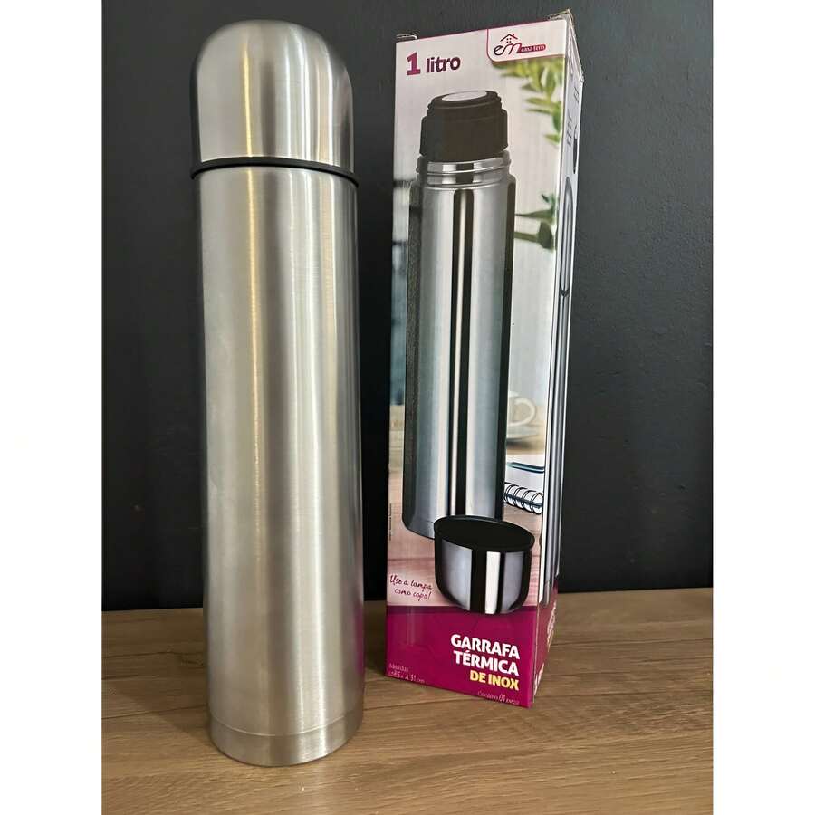 1 Liter Stainless Steel Thermal Water Bottle For Gym With Leak-Proof Click Lid - 模型 - 查看 1
