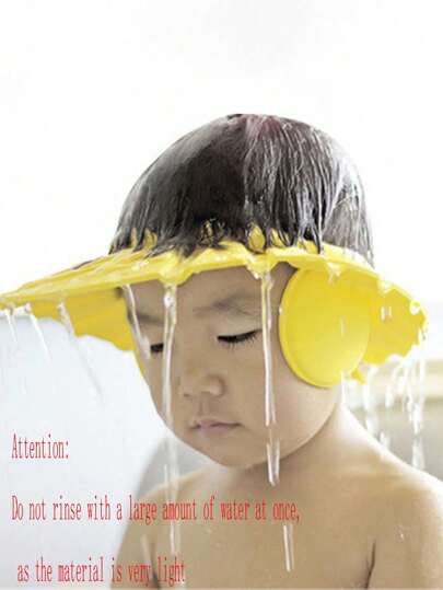 Czepek kąpielowy dla dzieci, regulowany czepek na prysznic dla niemowląt, miękki materiał piankowy, losowe kolory, akcesoria kąpielowe, czepek do mycia włosów dla niemowląt, ochrona słuchu, szampon, prezent dla dziecka na Boże Narodzenie/Halloween/Święto Dziękczynienia, wystrój łazienki, wystrój jesienny, powrót do szkoły