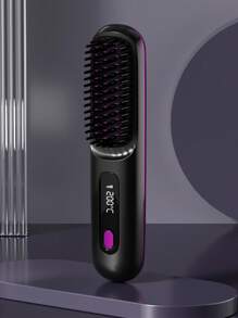 Portable Cordless Straight Hair Comb,Portable Negative Ion Straightening Brush,Long Battery Hot Comb Hair Straightener,Lightweight & Mini Carry,Settings Anti-Scald