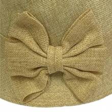 Women's Retro Summer Cloche Hat, Light Fabric Lined, BOW - Màu be - Xem 3